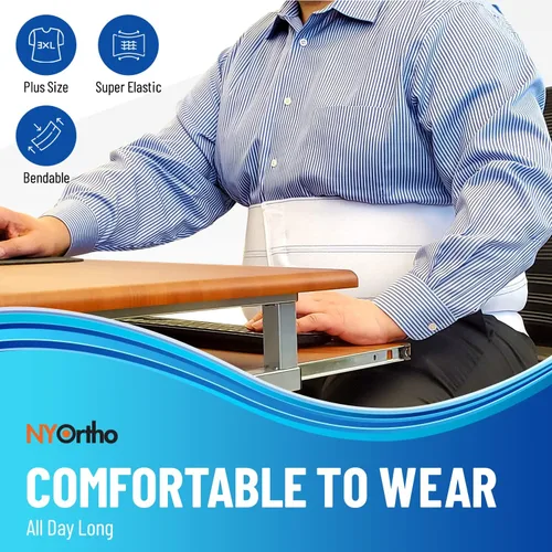 Vista 3 de NYOrtho Faja abdominal bariátrica, envoltura elástica de 12 pulgadas de ancho para hombres y mujeres de talla grande, ropa de compresión postcirugía