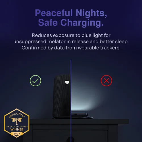 Vista 4 de Elvy Cargador Inalámbrico Qi Rápido para Celulares - Diseñado con Tecnología de Gestión de EMF para Carga Mejorada, Blindaje Ambiental Avanzado