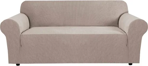 Vista 95 de H.VERSAILTEX Funda elástica para sofá, fundas suaves para muebles de 3 cojines, con tela jacquard gruesa a cuadros con parte inferior elástica, sofá