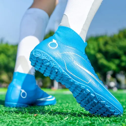 Vista 7 de Botas de fútbol para hombre, zapatos de fútbol profesionales de alta calidad, para interiores y exteriores, cómodos tenis atléticos
