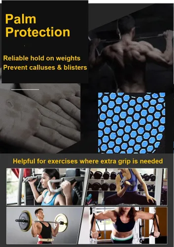 Vista 6 de SUJAYU Guantes de entrenamiento para mujeres y hombres, guantes de mano desnuda para levantamiento de pesas, agarres de peso para mujeres, guantes