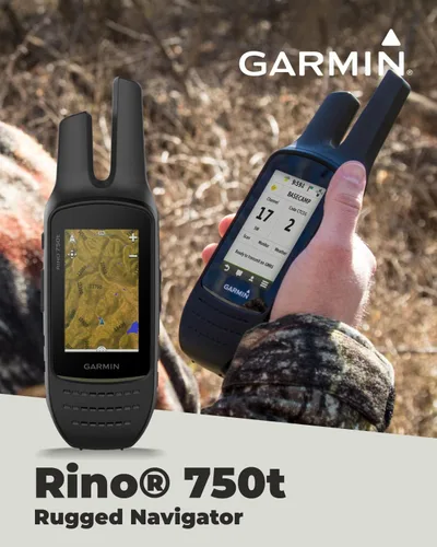 Vista 5 de Garmin Rino 750t Radio Navigator bidireccional con mapeo Topo con paquete Wearable4U E-Bank, 2.6 x 7.9 x 1.6 pulgadas
