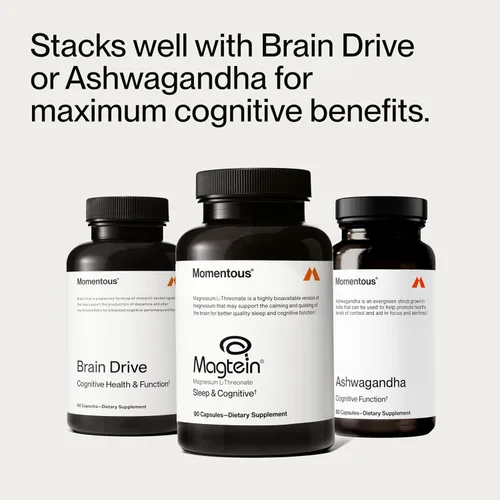 Vista 7 de Momentous Magtein Magnesio L-Treonato - Suplemento para el Apoyo Cerebral y el Descanso - Mejora la Función Cognitiva y la Calidad del Sueño