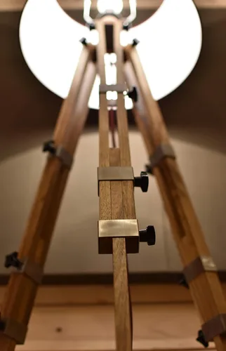 Vista 3 de Wood Floor Lamp, Interior Lamp, Industrial Lamp, Textile Shade Lamp