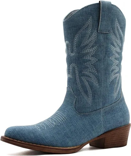 Vista 18 de GLOBALWIN Cowboy Boots for Women, Mid-Calf Western Style 19YY17negro