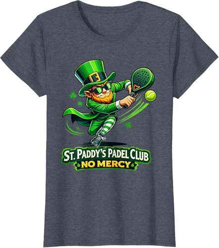 Vista 19 de St Patricks Day St Paddys Padel Club No Mercy Paddle Tennis T-Shirt