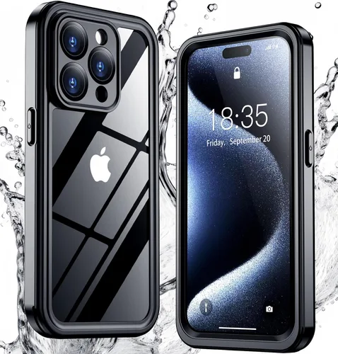 Vista 8 de Justcool Funda impermeable para iPhone 15 Pro Max [a prueba de caídas militares de 14 pies] [IP68 bajo el agua] protector de pantalla integrado