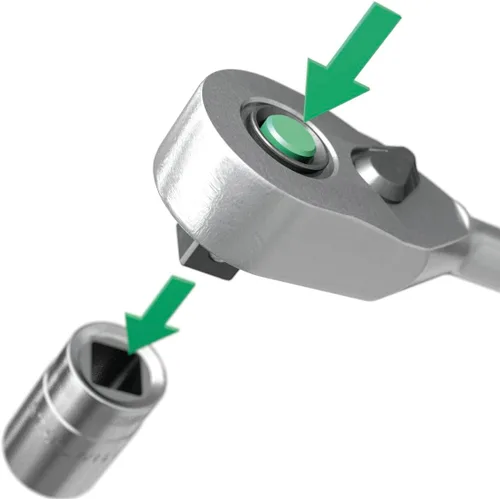 Vista 3 de Stahlwille 11111020 Trinquete de liberación rápida de 1/4 pulgadas (0.248 in), 80 dientes, reversible, equipado con bloqueo de seguridad