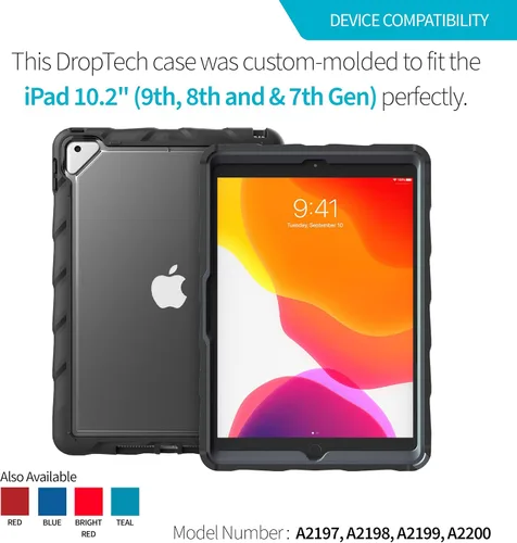 Vista 2 de Gumdrop DropTech - Funda transparente compatible con Apple iPad de 9ª 8ª 7ª generación (10.2 pulgadas) diseñada para estudiantes K-12