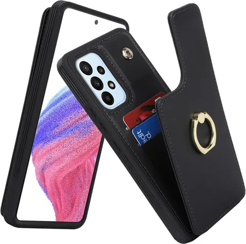 Vista 28 de Lipvina Funda para Samsung Galaxy A03s con tarjetero, Galaxy A03s Funda tipo cartera para mujer, tarjetero de crédito, soporte de anillo, fundas