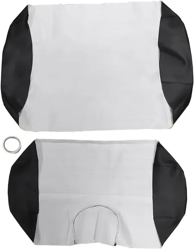 Vista 5 de Juego de fundas de asiento delantero para carrito de golf E-Z-Go TXT, cuero de microfibra, color negro