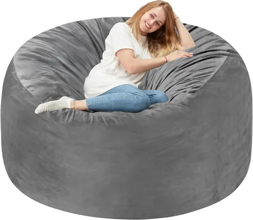 Vista 16 de Homguava - Sillón puff de 3 pies Sillón estilo puff grande de 3 pulgadas con relleno de espuma viscoelástica, sofá suave con funda de terciopelo