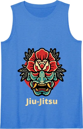 Vista 10 de Máscara de demonio de rosa japonesa Oni Mask jiu-jitsu Tank Top Negro