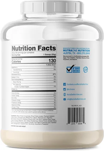 Vista 2 de NutraOne ProteinOne Whey Protein Promueve la recuperación y desarrolla músculo con un batido de proteínas en polvo para hombres y mujeres