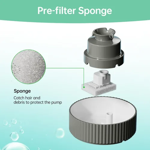 Vista 5 de Paquete de 16 filtros de fuente de agua para gatos para dispensador de cerámica para cupcakes de 2.1L/71 onzas, 16 filtros de carbono y 4 filtros