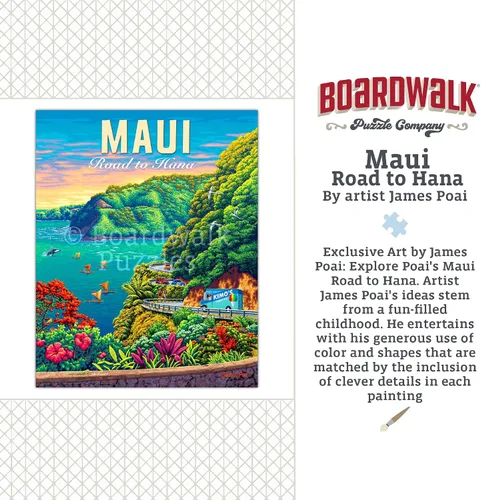 Vista 6 de Boardwalk Maui Road to Hana - Rompecabezas personal de 210 piezas, rompecabezas con caja premium, regalos hawaianos para adultos, 6 x 8 pulgadas