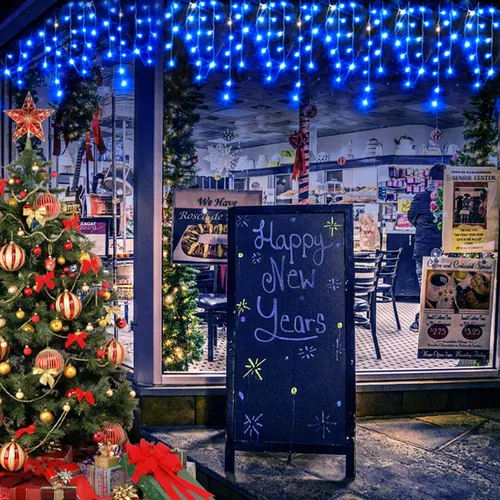 Vista 6 de Hezbjiti - Luces de Navidad para decoración al aire libre, 1600 luces LED de 164 pies, 8 modos, 320 gotas, guirnalda de luces para decoración