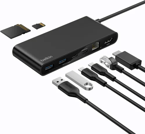Vista 10 de Belkin Connect Hub USB C de 4 Puertos - Adaptador Multipuerto Dongle con 4 Puertos USB C 3.2 Gen 2 - Transferencia de Datos de Alta Velocidad de 10G