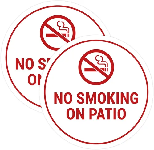 Vista 32 de Signs ByLITA Cartel de "No fumar en el patio" (Negro) - Pequeño