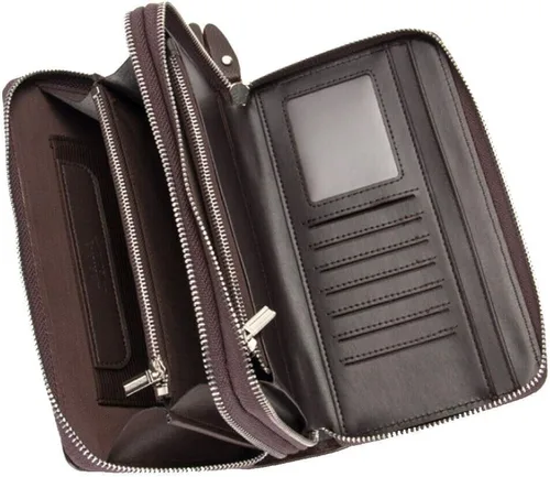 Vista 5 de Hebetag Cartera de cuero para hombre, organizador de muñeca