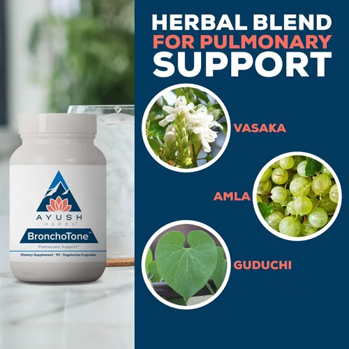 Vista 4 de Ayush Herbs Bronchotone - Suplemento de apoyo bronquial, respiratorio y de apoyo inmunológico para mujeres y hombres, adultos, suplemento de cuidado