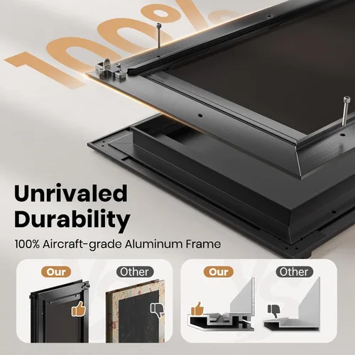 Vista 3 de Puerta XL para Perro de Aluminio para Puerta Exterior, Puerta Extra Grande para Perro, Puerta Resistente para Mascotas, Dobles Solapas Magnéticas