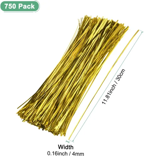 Vista 3 de M METERXITY Paquete de 750 corbatas de metal de 12 pulgadas para Navidad, decoración de fiestas, plantas de jardín, envoltura de regalos, pan