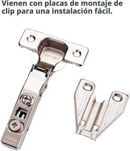 Vista 4 de DecoBasics Bisagras de gabinete de cierre suave de superposición completa para armarios de cocina, bisagra de puerta oculta de marco frontal