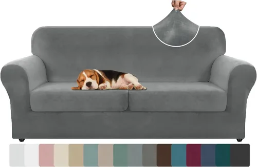 Vista 50 de ZNSAYOTX Fundas elásticas para silla de terciopelo de lujo con brazo, 2 piezas, para sala de estar, funda gruesa y suave, antideslizante, protector
