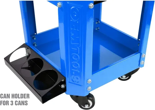 Vista 5 de OEMTOOLS 24996 Asiento Creeper de Taller Azul, Taburete con Ruedas con Almacenamiento de Herramientas, Taburete de Mecánico para Trabajo de Garaje