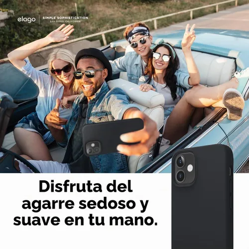 Vista 6 de elago Funda de silicona líquida prémium para iPhone 12 Mini, color negro