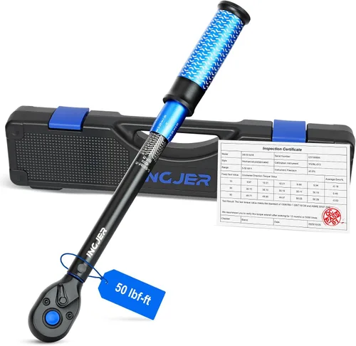 Vista 10 de Llave dinamométrica 1/2, llave dinamométrica mejorada automática, 10-180ft.lb ±3% Accuracy Dual-Direction, Adjustable 72 Tooth Inch Pound Torque