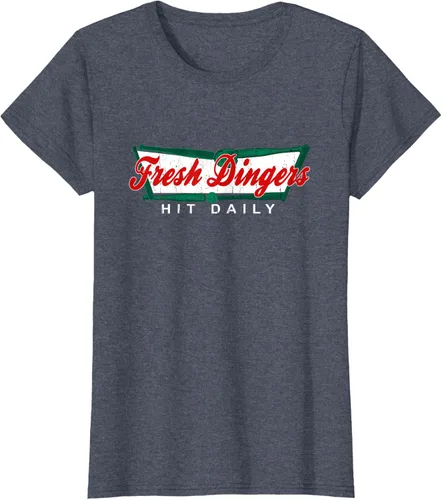 Vista 92 de Camiseta divertida de béisbol y softbol Don't Bunt Hit Fresh Dingers, Negro