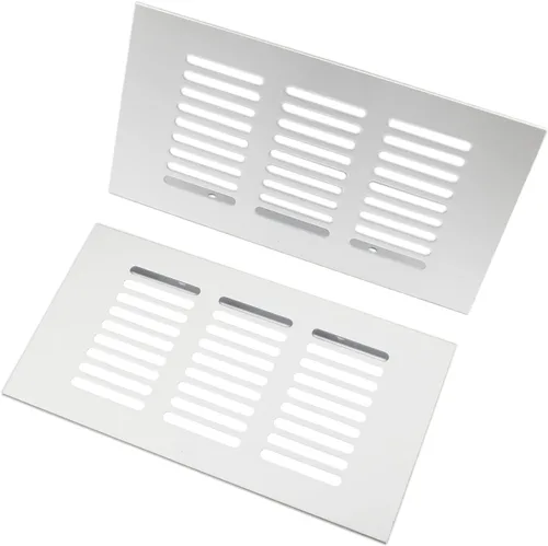 Vista 8 de 2 PCS Rejilla de Ventilación, TTZEZE Rejilla de Ventilación de Aleación de Aluminio Resistente Rectangular de Metal con Listones Cubierta