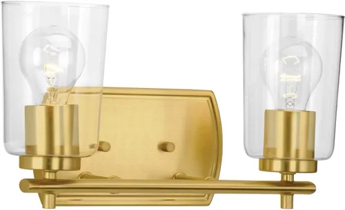 Vista 31 de Progress Lighting Adley Collection - Lámpara de tocador de baño tradicional con 3 luces, de cristal transparente, color negro mate, 7-5/8 x 23 Mate