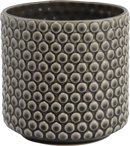 Vista 12 de Bloomingville Maceta de cerámica – Maceta negra de 5 pulgadas con lunares – Maceta moderna de cerámica con esmalte agrietado – Sin agujeros de Negro