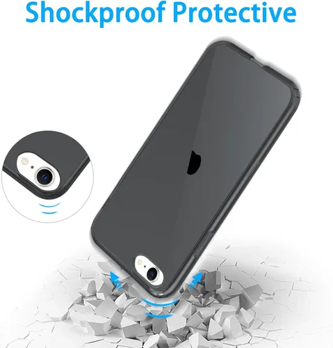 Vista 6 de JJGoo Funda compatible con iPhone SE 2022/2020, compatible con iPhone 7 8, transparente, suave, transparente, a prueba de golpes, delgada, delgada