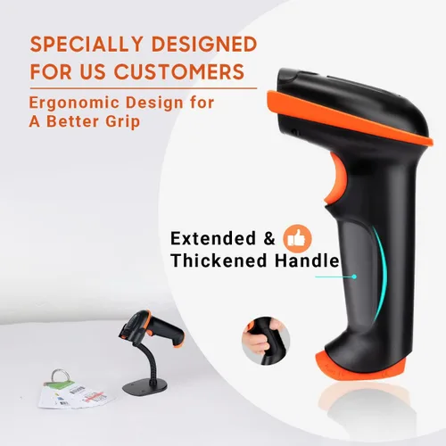 Vista 3 de Tera Escáner de código de barras inalámbrico láser 1D inalámbrico lector de código de barras con indicador de nivel de batería, versátil 2 en 1