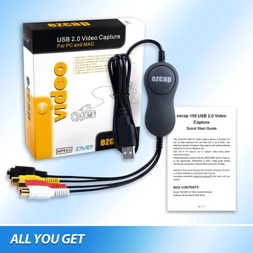 Vista 6 de Mwin Tarjeta de captura de video USB 2.0, convertidor VHS/VCR a digital, digitalizar video analógico para Mac o Windows, VHS/VCR/TV a DVD fácil
