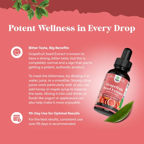 Vista 4 de Natures Craft GSE - Extracto líquido de semilla de pomelo, una gota al día, extracto de semilla de uva súper concentrado, gotas líquidas ricas