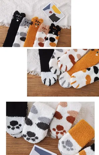 Vista 3 de Calcetines peludos para mujer, cálidos y suaves