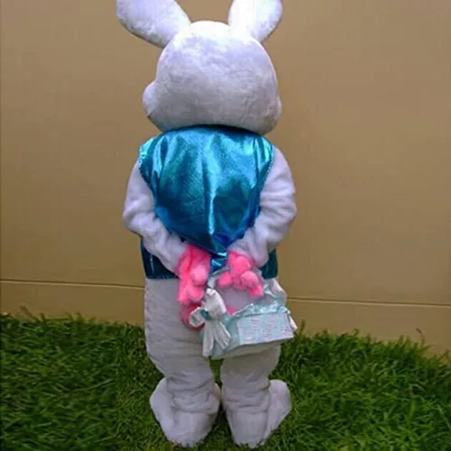 Vista 4 de MatGui Easter Party Rabbit Costume Bunny Mascot Costume Adult Size Fancy Dress