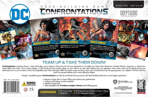 Vista 6 de DC Deck-Building Game: Confrontations - Emocionante formato 2v2 - Ocho personajes icónicos de DC para jugar - Independiente, compatible con la serie