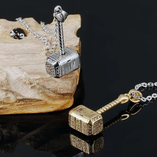 Vista 5 de LOHOME - Collar con colgante de martillo de Thor de acero de titanio para hombre
