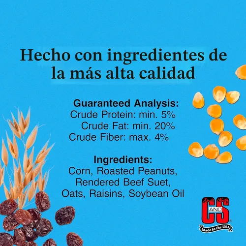 Vista 3 de C&S Wild Bird Woodpecker Seet Nuggets Mega Box, 8 libras