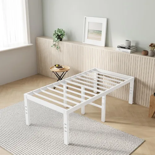 Vista 14 de Novilla Base de cama tamaño Queen, base de cama con plataforma de metal de 14 pulgadas tamaño Queen con espacio de almacenamiento debajo de la cama