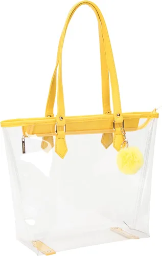 Vista 9 de Bolso de hombro transparente grande con colgante de felpa
