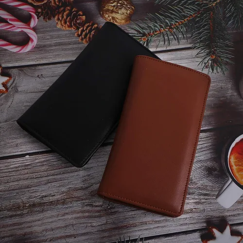 Vista 7 de Sanlykate Funda de libro de cheques de cuero para hombres y mujeres, estuche de libro de cheques con bloqueo RFID con tarjetero y divisor gratuito