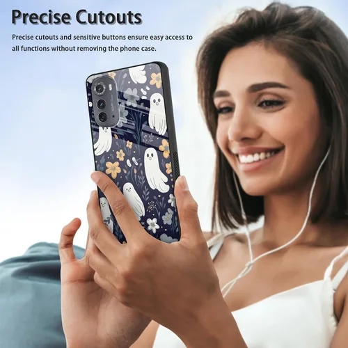 Vista 3 de Funda para Motorola Moto Edge 2022, cubierta trasera de vidrio templado con protector de pantalla, funda protectora a prueba de golpes para Motorola