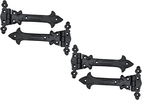 Vista 5 de Adonai Hardware Adonijah Bisagra falsa de aluminio para montaje frontal (6.5" x 12 Pack, Negro mate) para puertas de granero, puertas, armarios